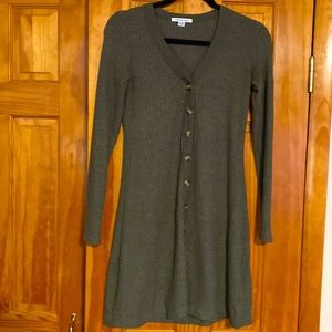 American Eagle Waffle Dress Olive Green Size XS